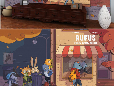 手繪卡通商店動(dòng)物漫畫